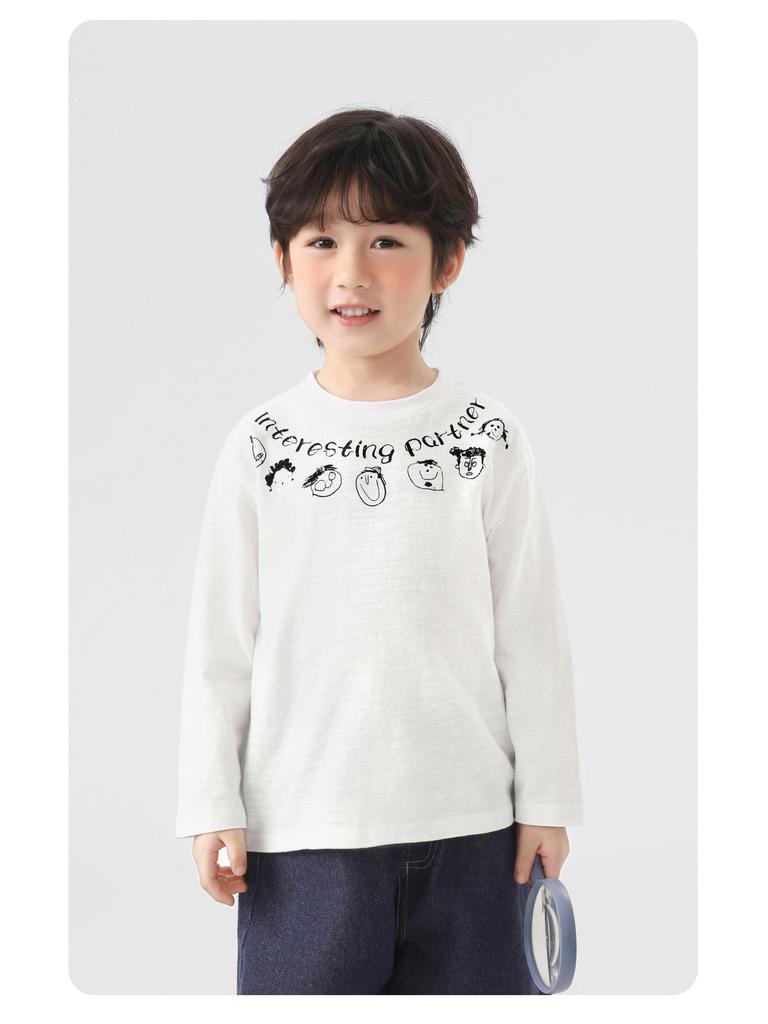 European Boys' Pure Cotton Long-Sleeve T-shirt, 2026 Spring, Children's Base Layer, Baby Spring/Autumn Style Undershirt.