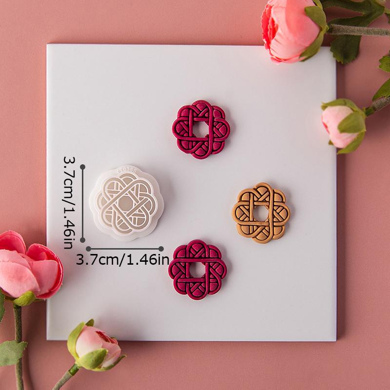 Texture Jewelry Pendant Cutting Mold Chinese Style Patterned Soft Clay Mold