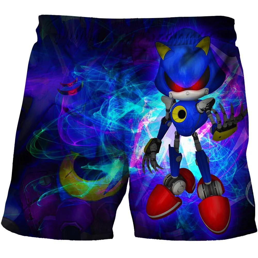 2025 Pantaloni de plajă MINISO pentru copii 4-14A Pantaloni scurți Sonic 2 Fete Băieți Pantaloni Harajuku Pentru Copii Imprimeu Desene Animate 3D Pantaloni Kdis