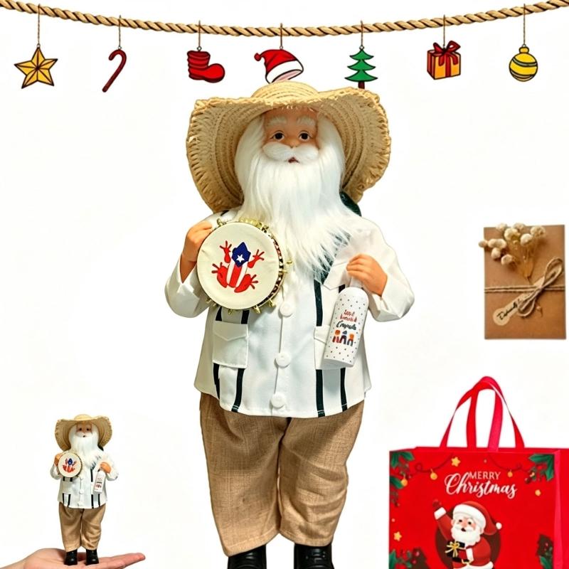 Christmas Shelf Accent Santa Figure for Entryway Table Use, Side Table Placement, and Indoor Seasonal Home Display for Holiday Shelf Use