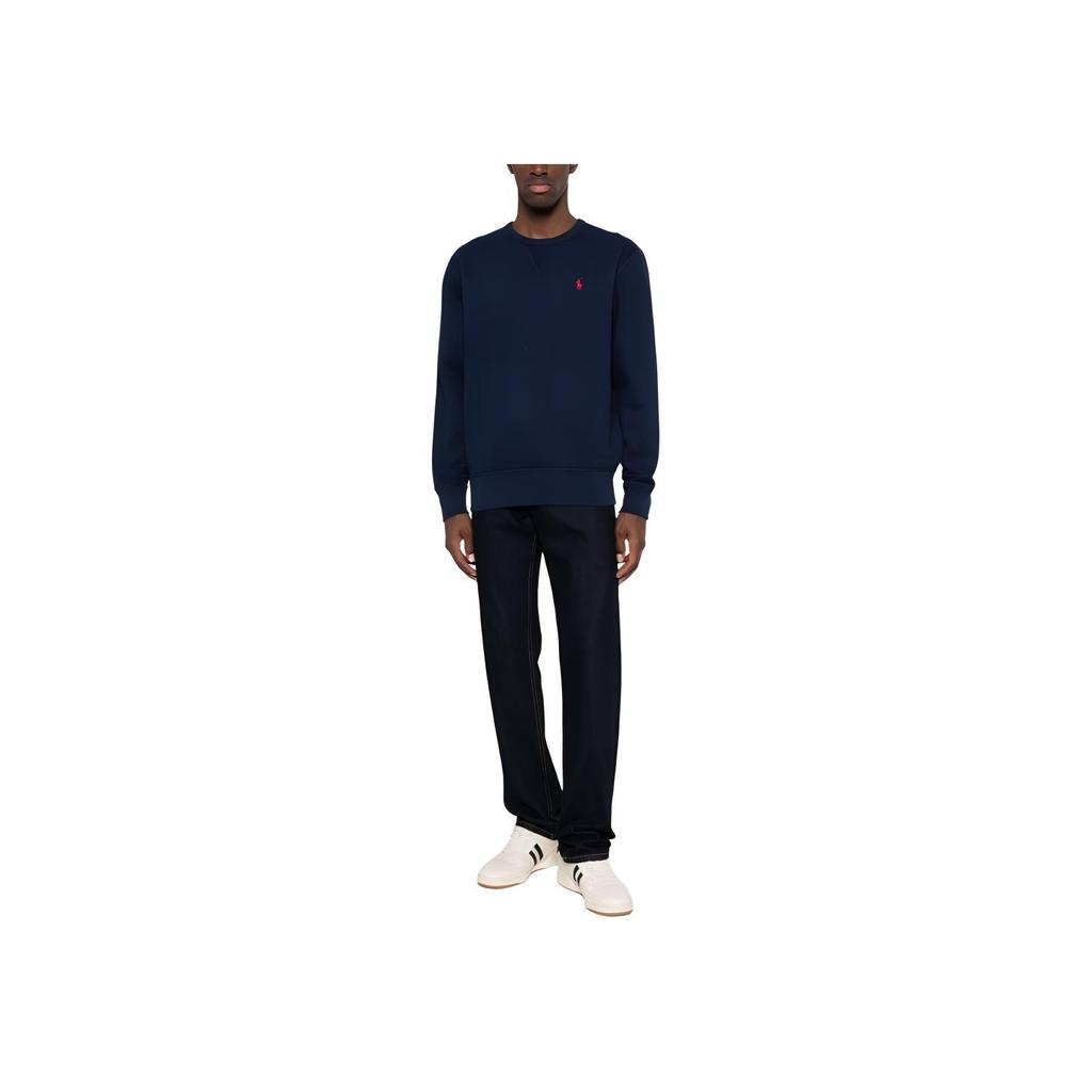 Polo Ralph Lauren Crew Neck Long Sleeve Micro Logo Sweatshirt Men sweatshirt Navy-Blue 710766772003093-003
