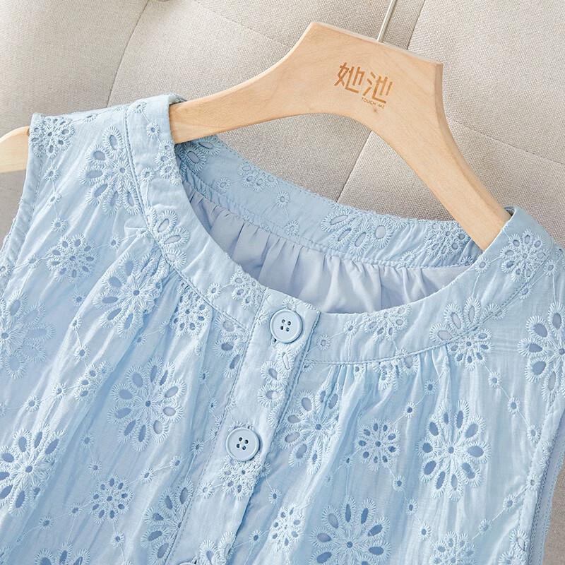 Damen Rundhals Ärmelloses A-Linien Midi-Kleid