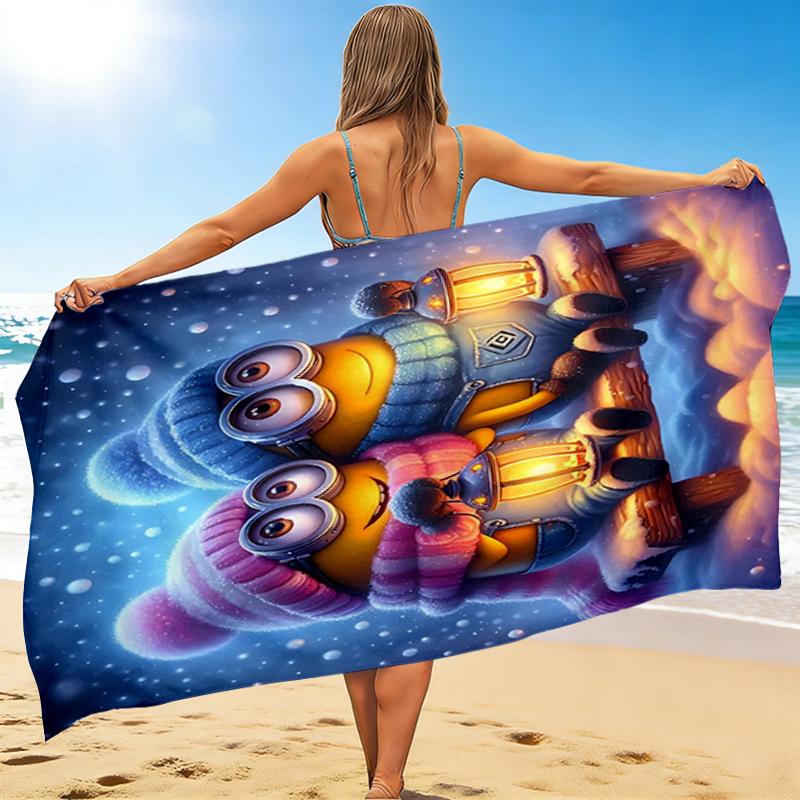 1Pc Winter Minions Friendship Beach Towel Quick Dry Multiuse For Beach Pool Gym Yoga Home Travel Christmas Halloween Xmas Gift S1256