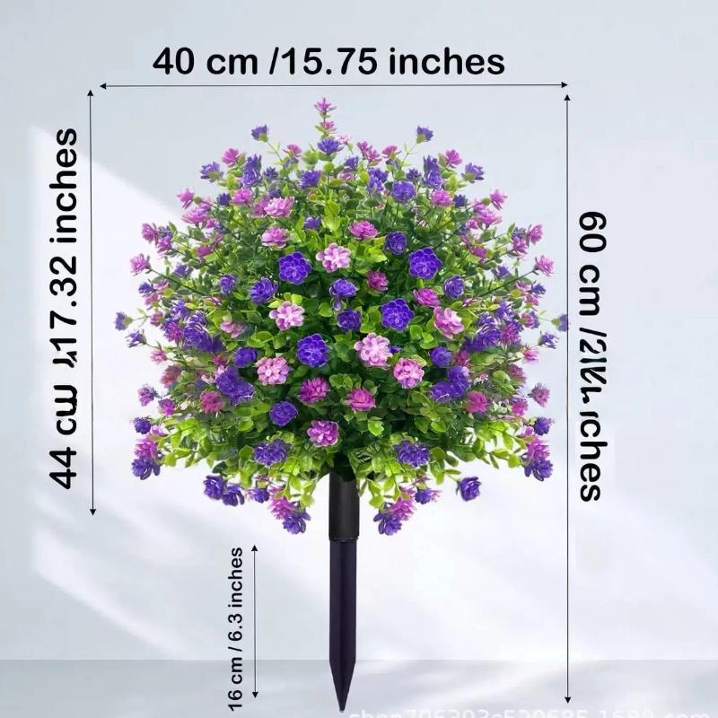 Artificial Flower,Artificial Petunias With Ground Stake, 18" Outdoor Faux Flowers For Garden, Yard, Planter And Porch