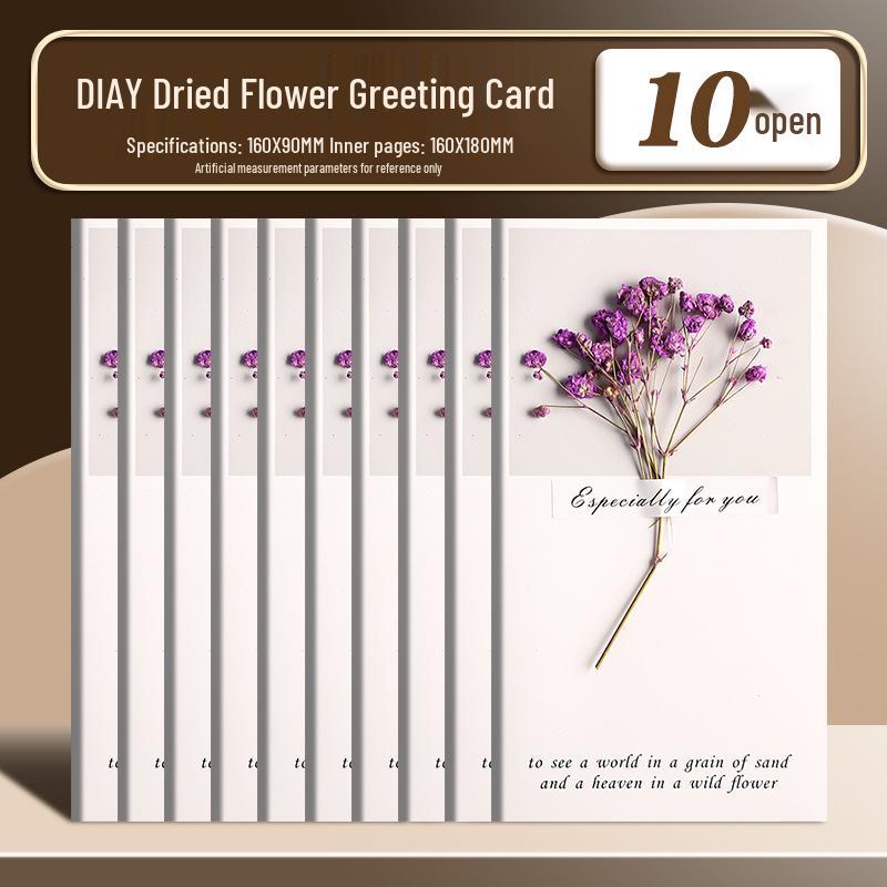 Handmade Dried Flower Greeting Card for Mother's Day, Thanksgiving, Birthdays & More