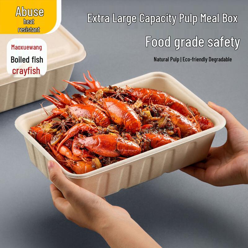 Mudisi Disposable Rectangular Takeout Salad Container