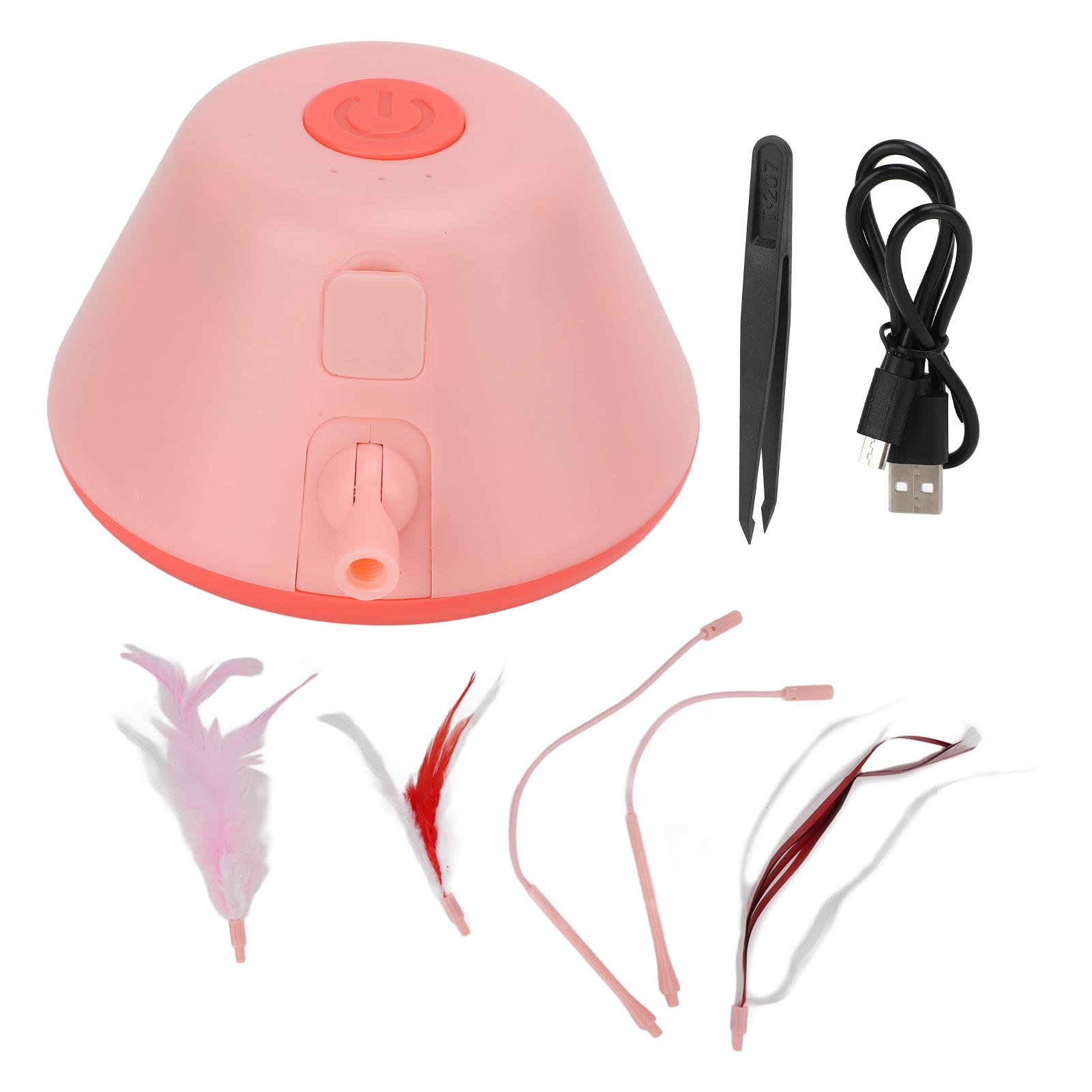 

Автоматическая игрушка для кошек интерактивная 3 режима светодиодная движущаяся электрическая игрушка для котят в виде перьев для помещений Green розовый