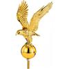 PPQ Gold Flag Pole Eagle Topper 11", Gold Ball Topper 3",1/2"-13 Threaded Screw w/Hexnut, Fits for Most Telescoping & Sectional Flagpoles(20/25/30FT)