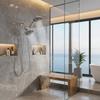 Square Design Square Handheld Shower Set Flexible Hoses Three-way Water Distributor  Daily Use
