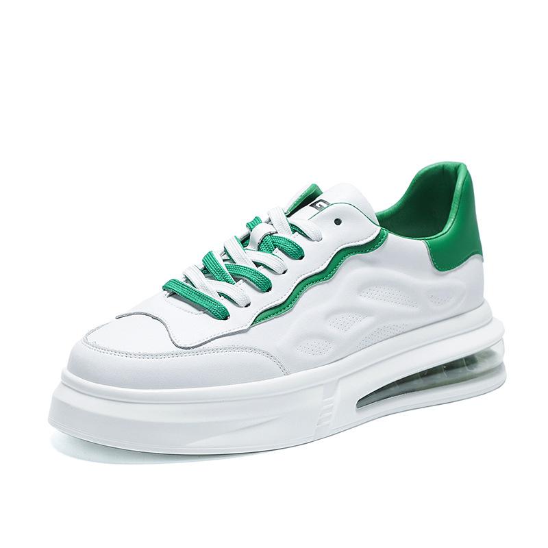 Board Schuhe Herren zweifarbige Schnürsenkel, kleine weiße Schuhe, Rindlederschuhe, junger Guochao-Stil Farbabstimmung Luftpolsterschuhe, Direktverkauf ab Werk
