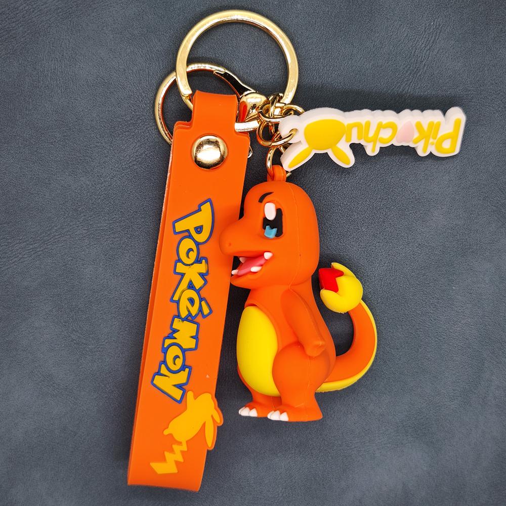 Anime New Pokemon Pikachu Psyduck Gengar Keychain Fashion Jewelry Resin Action Figures PVC Key Ring Bag Pendant