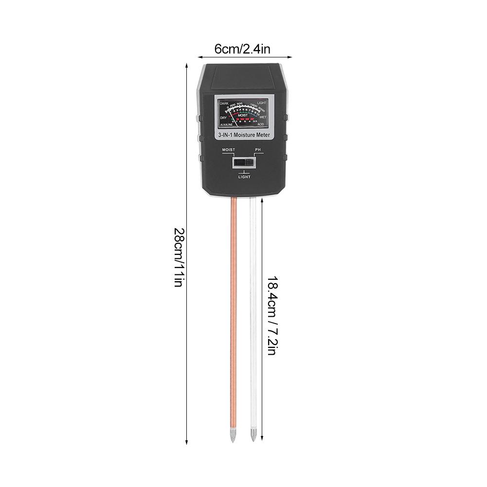 3in1 Multi Functional Soil Tester PH Value Humidity Illuminance Sensor for Graden Farm Lawn