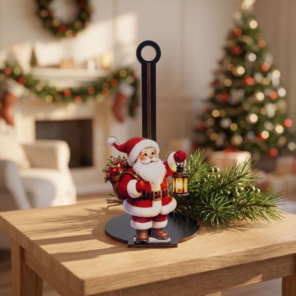 2D Flat Roll Paper Towel Holder Wooden Vertical Napkins Rack Paper Towel Holder  Christmas Gifts