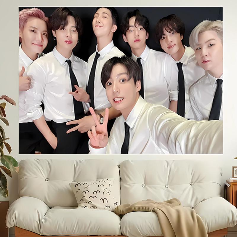 1pc Kpop BTS1 Tapestry, Living Room, Bedroom, Office, Party Decor, Ideal Festive Gift