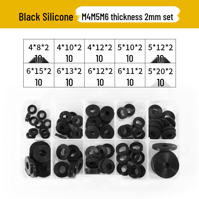 Soft Black Silicone Rubber Shock-Absorbing Waterproof Gasket Washer - High-Temperature Resistant Seal Ring.