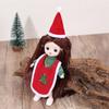 Adorable Doll Clothes Headwear Designed For Dollhouses Figures Santa Hat And Green Top Display Photo Props