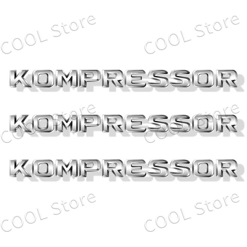 1Pcs 3D ABS Kompressor Letter Logo Sticker Tail Bumper Badge Auto Rear Trunk Decor For Mercedes Benz C SLK CLK ML GL CL55 SLK200 RN1