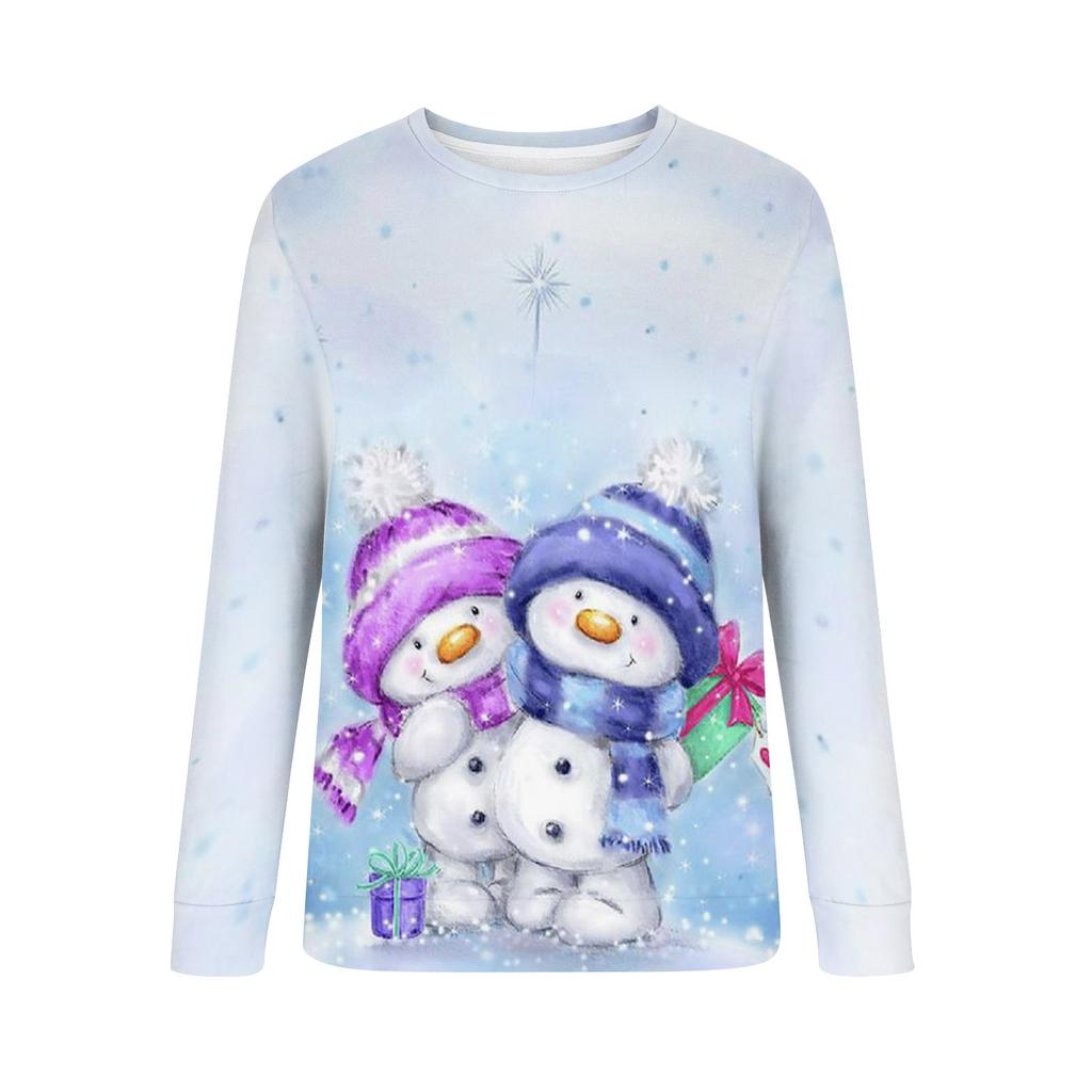 Kvinners juletrend Mote Uformell løs langermet toppgenser damegenser