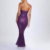 Women's new summer tube top sequins sexy slim evening dress dress halter dress women