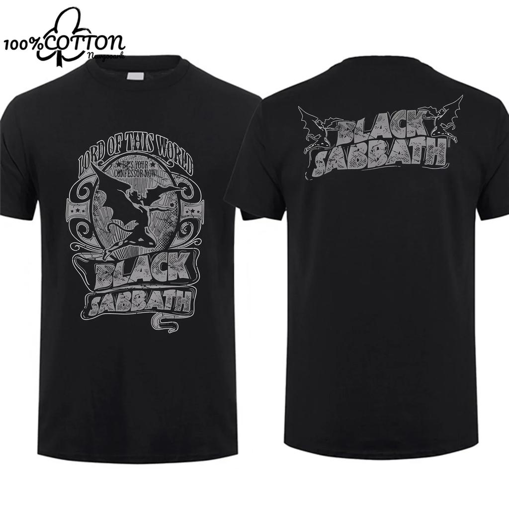 LE Cotton 2024 Amazing Tees Men Black Sabbaths Never Say Die T Shirt Double-sided Casual Graphic T Shirts