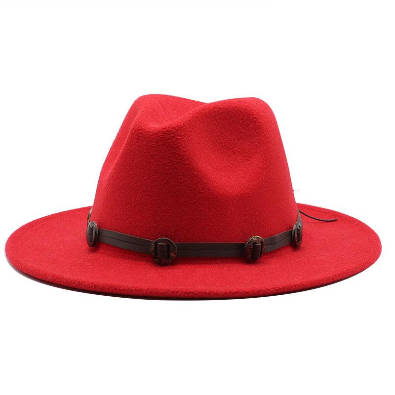 Woolen Top Hat Retro Flat-Brimmed Big Eaves Hat Minority Style Jazz Hat