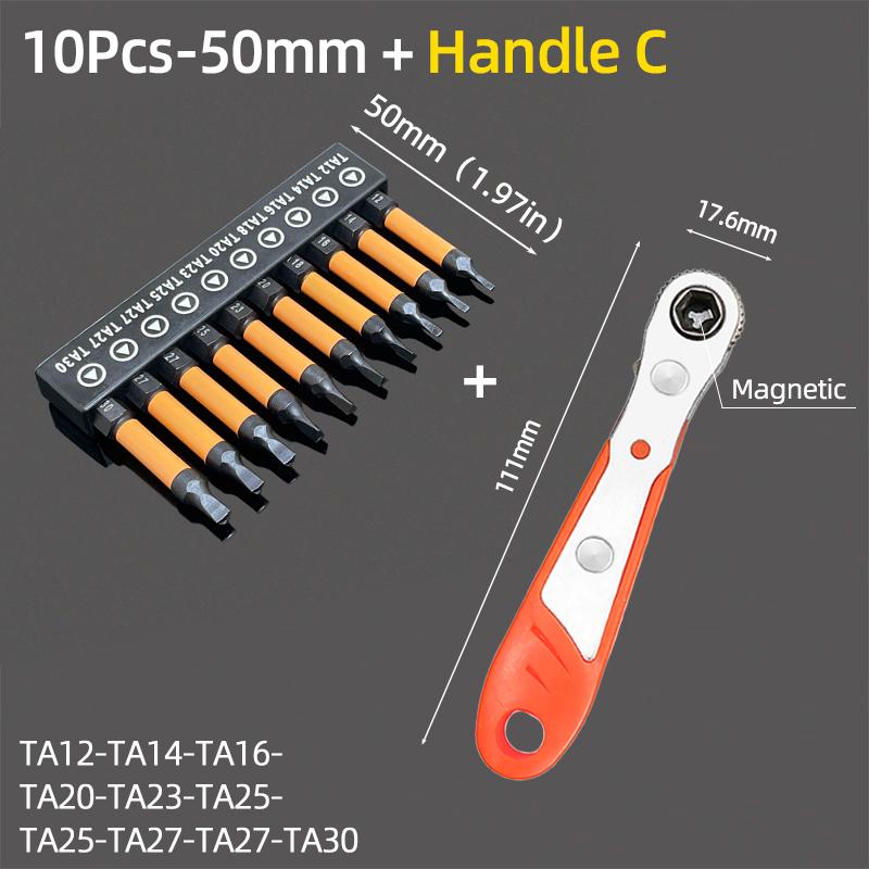Triangle Head Screwdriver Bit Set Magnetic 1/4" Hex S2 Steel Security Triangular Screw Driver Bits Ratchet Wrench Hand Tools