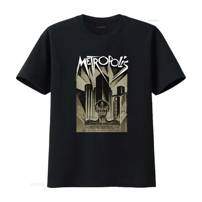 Metropolis Film Poster T Shirt Retro Sci Fi Design Official Merchandise Vintage Washed Comfortable Slightly Breathable