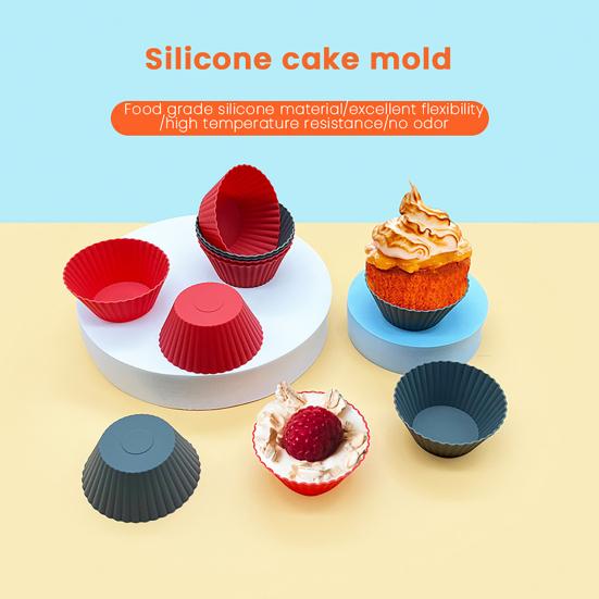 10 Pezzi Stampi per Muffin in Silicone Antiaderenti Stampo per Torta Qualità Alimentare Riutilizzabili Pirottini per Cupcake per Cuocere Pancake Caramelle Muffin