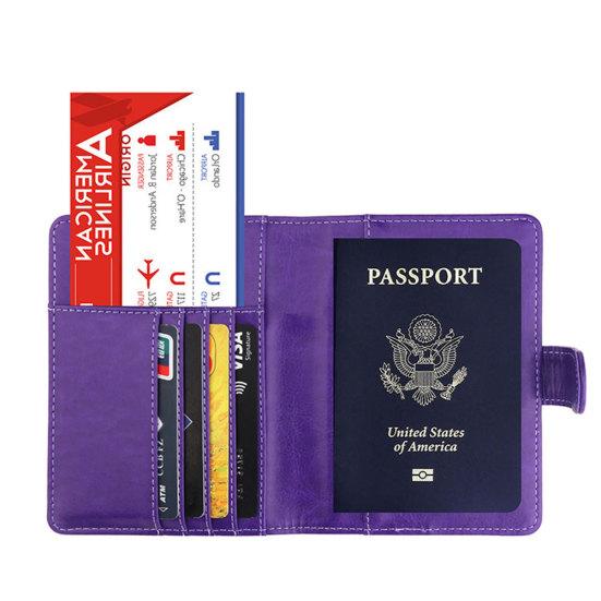 

Модный держатель для паспорта и билета из искусственной кожи, унисекс, дорожная сумка для хранения темно-синий