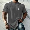 Men's Vintage Texture Printed Short Sleeve T Shirt Loose Fit Casual Summer Daily Wear Top Lightweight Breathable Fabric
