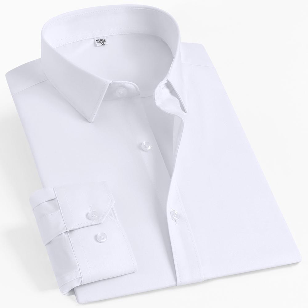 Pánská formální košile s dlouhým rukávem z bambusového vlákna nemačkavá, bez kapsy, pohodlná, prodyšná, připravená na obchodní jednání, regular střih, snadná péče