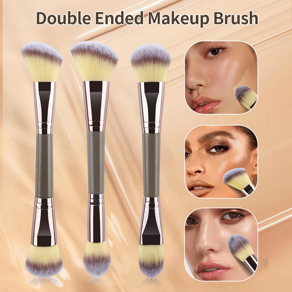 Single double head makeup brush, foundation brush, soft hair trimming brush, loose powder brush, flame brush, multi-functional beauty tool