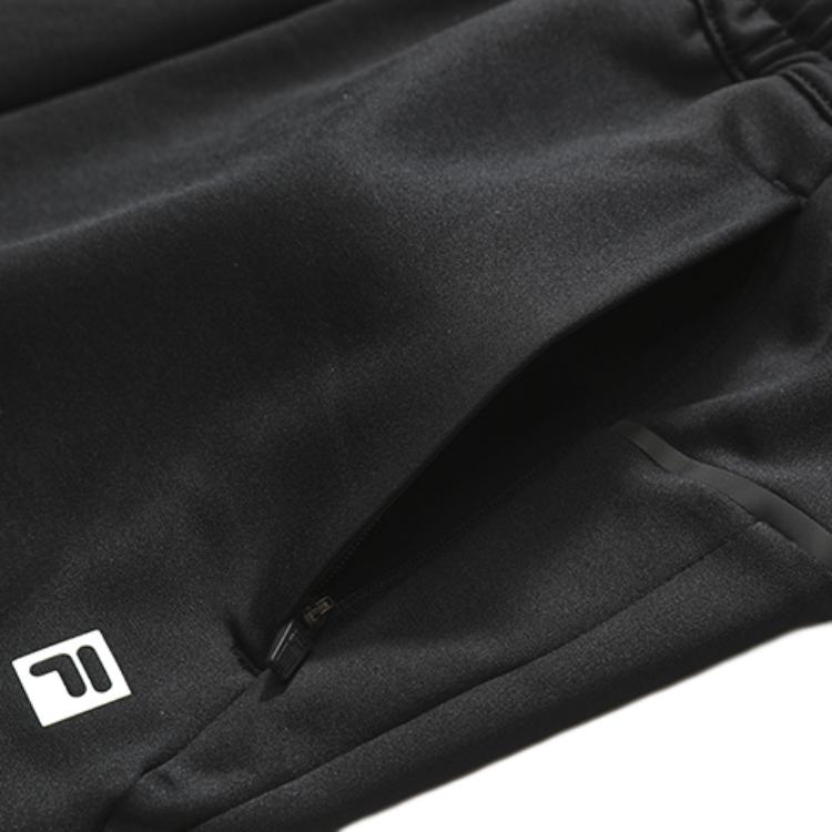 Fila Athletics Series Solid Color Elastic Waist Fitness Training Knitted Pants Men Pants Deep-Black A11M241609FBK