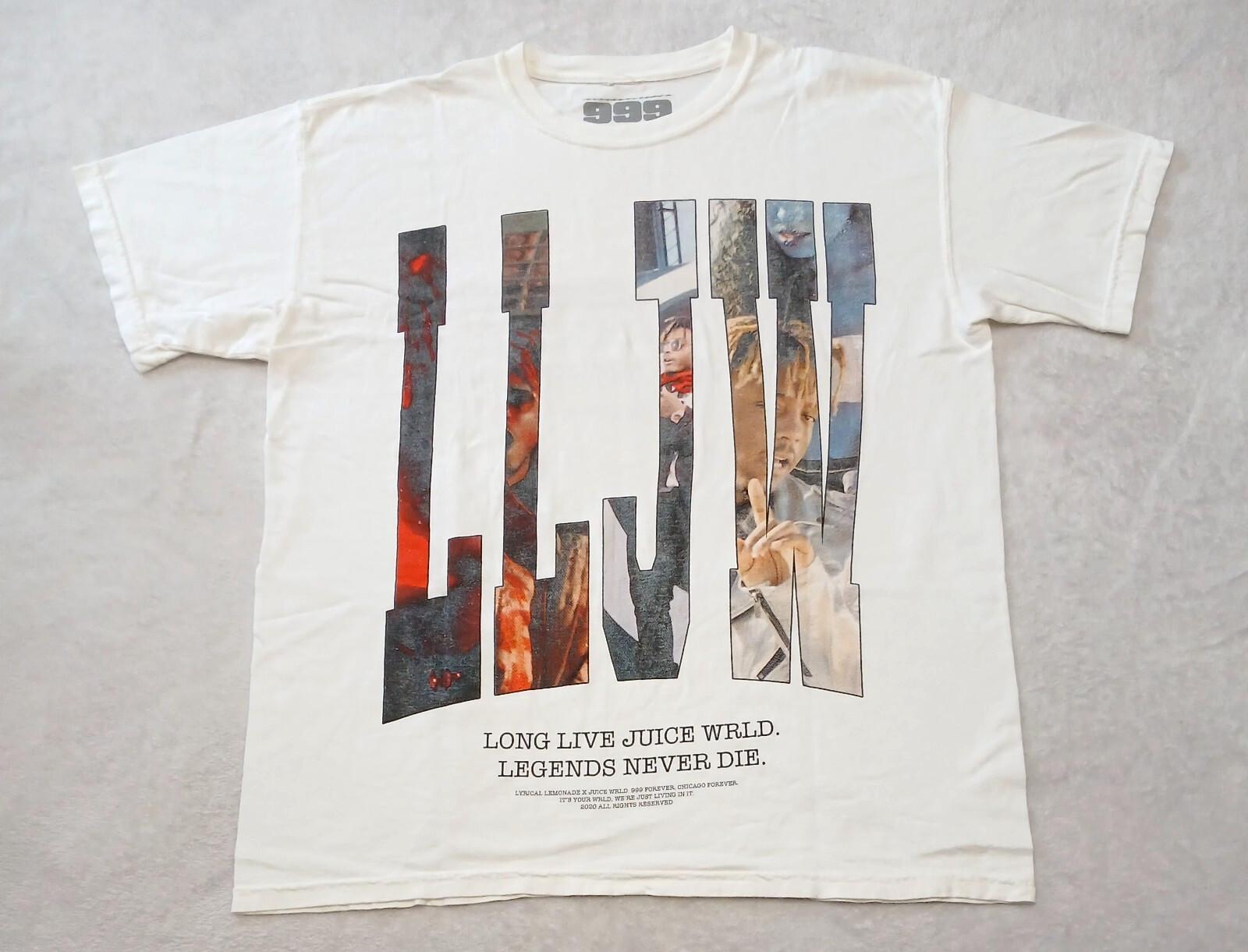 Juice Wrld X Lyrical Lemonade T-Shirt L Lyric Culture Collab 2020 White Rare XL