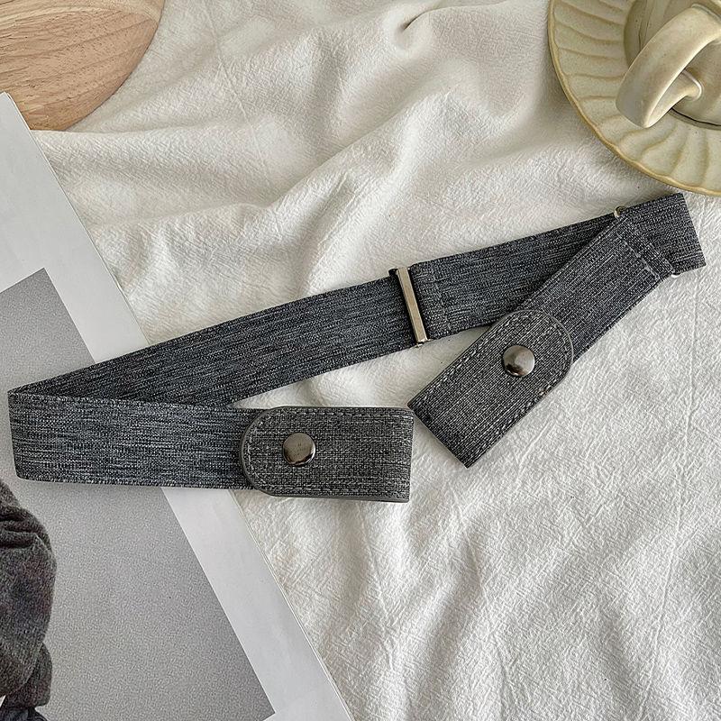 

Invisible Belt Waist-cinching Jeans Can Significantly Reduce The Waistline. A Tightening Wonder with Adjustable Belt темно-сірий колір