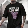 Motor An Kopf Frei T-Shirt Moto Cotton Cute Men Clothes Plain Summer Casual Short Sleeve Round Neck T Shirts