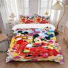 3pcs Mickey Mouse Minnie Mouse Floral Bedding Set Includes 1 Quilt Cover and 2 Pillowcases, Comfortable Bedding W071