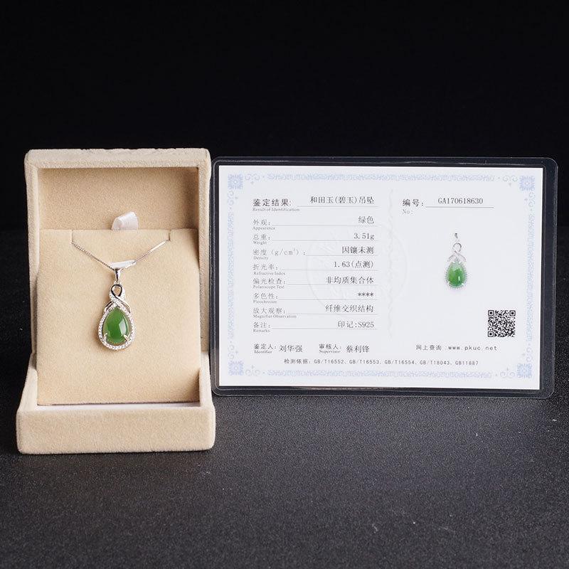 Tancise 925 Sterling Silver Colier Clasic Femei Jad Pandantiv Zircon Cadou de modă