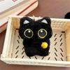 Cute Bell Black Cat Squeak Plush Doll Keychain Pendant Lanyard Stuffed Toy Backpack Charm Bag Ornament Couple Accessory Kid Gift