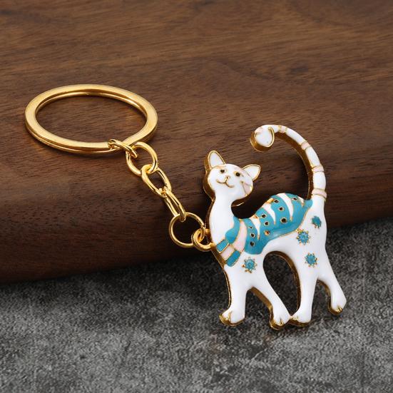 Cat Keychain Pendant Lightweight Metal Keychain Creative Enamel Cat Keyring Portable Key Chain Bag Charms Fun Accessories Gifts