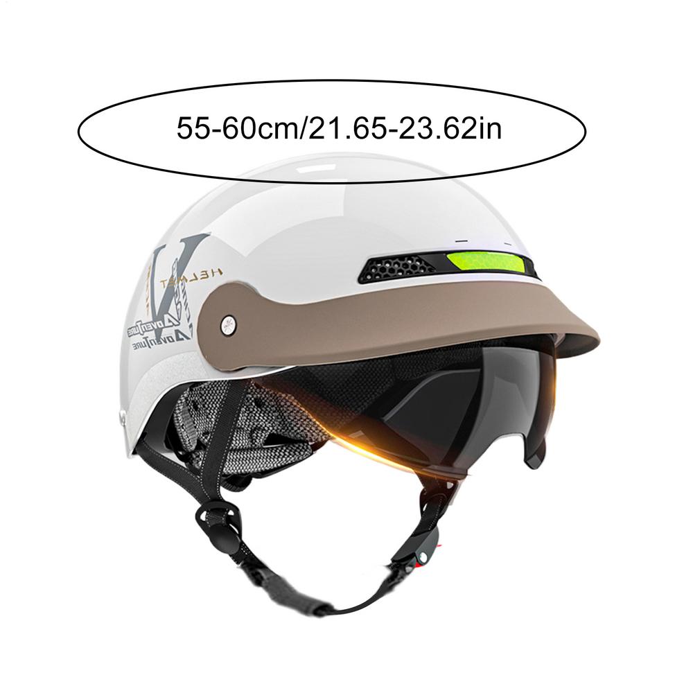 

Motorcycle Half Helmet Scooter Helmet With Sun Visor Protective Gear With Quick Release Buckle For Men Women Cycling Mountain белый