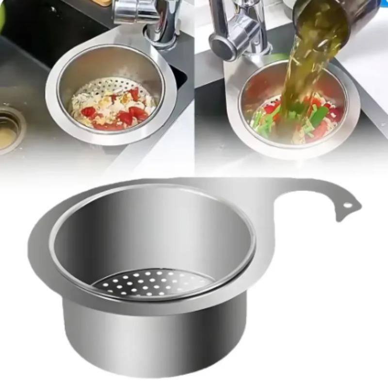 201 Stainless Steel Swan Sink Strainer Basket Kitchen Sink Garbage Filter Swan Dry Wet Separation Hook Drain Rack Kitchen Drains