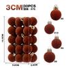 3cm Flocked Christmas Balls 30pcs Set Xmas Tree Hanging Ornaments Luxury Decorations