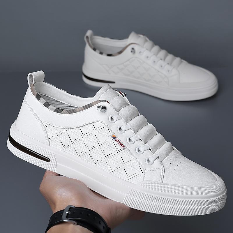 Factory direct sales 2025 autumn new men's Korean version casual versatile trendy shoes soft sole soft surface fashion men's shoes white shoes