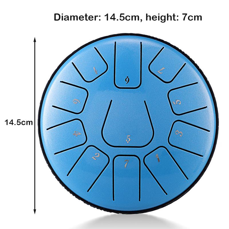 Steel Tongue Drum 6 Inch 11 Notes D Tones Glucophone Ethereal Drum Music Drum Tongue Drum Percussion Instrument