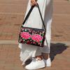 Ethnic Embroidered Crossbody Bag, Women's Canvas Shoulder Bags with Large Capacity