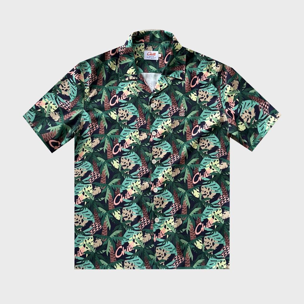 Chil Sports Club Tech Shirt Palm Tree Green L