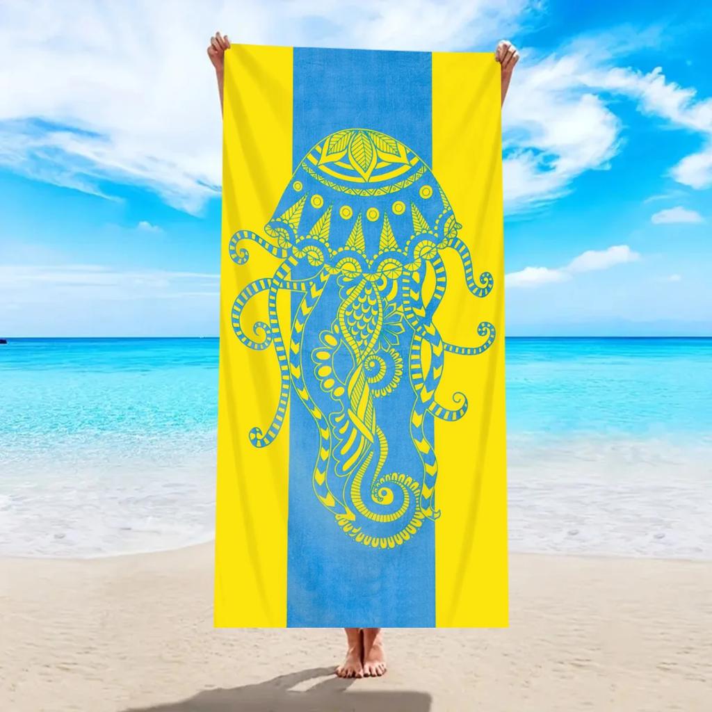 1pc Large Sized Ultra-fine Fiber Beach Towel, Quick Drying and Absorbent Multifunctional Swimming Towel, Quick Drying Beach Towe