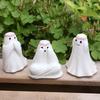 3pcs Resin Halloween Ghost Decor Set Cute Ghost Art Sculpture Ghost Statue  Fish Pond