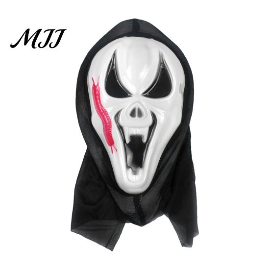 Maschera Fantasma Divertente per Scherzi di Halloween, Maschera Urlante Horror con Cappuccio Accessorio per Costume Casa Infestata, Spaventosa per Feste Cosplay,